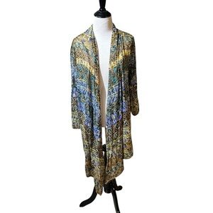 Ruby Rd. Women's Size 1X Cardigan Duster Hi-Low Waterfall Boho Lightweight